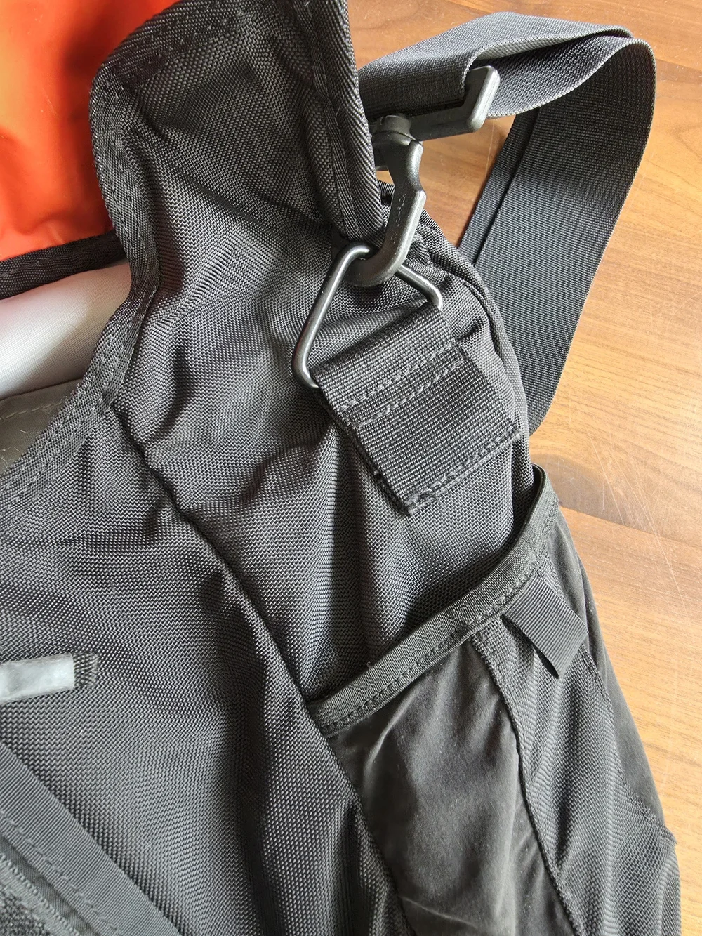 Timbuk2 Large Gray Black Messenger Padded Laptop Bag with Orange Rainfly